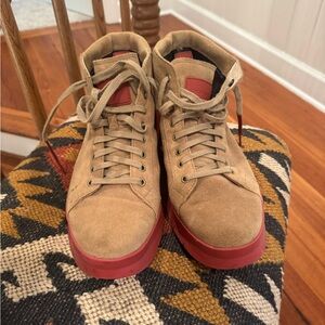 Cole Haan Men's Tan and Red suede boots